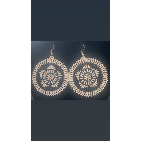 White and beaded earrings