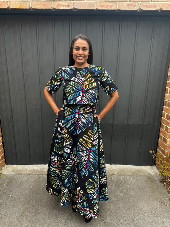 Tsitsi crop top and skirt
