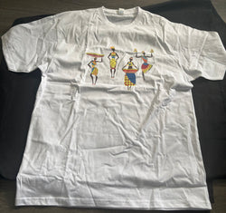 African inspired tshirt 4 person white