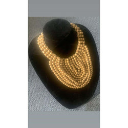 Wooden Beaded Gold Neckpiece - Savannah Fashions