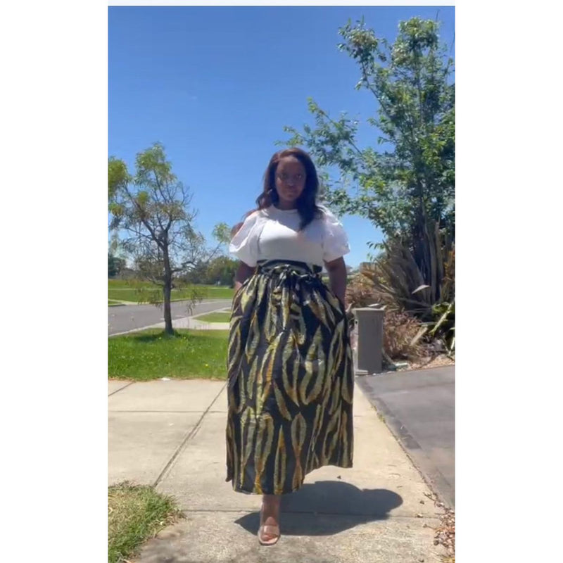 Kundai High waisted Maxi skirt - Savannah Fashions