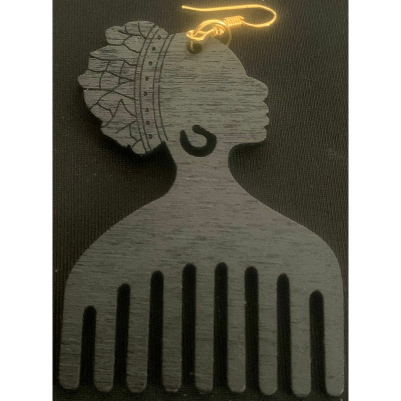 Afro comb earrings - Savannah Fashions
