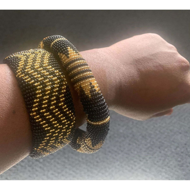 Gold and black bangles - Savannah Fashions